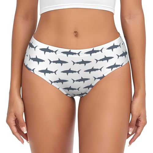 DRTGEDS Fish And Shark Ladies Underwear Full Cut Briefs No