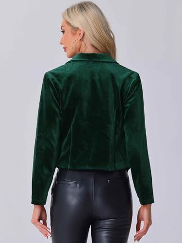 Allegra K Velvet Blazer Jacket for Women's Notch Lapel Open Front Long Sleeve Party Cocktail Velour Sports Coat3