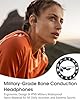 ZOVIMAX Militaire Casque Conduction Osseuse, Bluetooth 6.0, IP68 Étanche Natation Sport-Écouteurs, Mémoire MP3 32Go Intégrée, Autonomie 12h, Anti-Vent Open Ear Sport Écouteur, Natation/Course/Cyclisme
