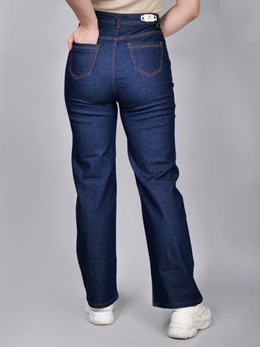 Image of Women's Reguler Fit Modern Regular High Rise Strechable Solid Clean Look Jeans- Dark Grey