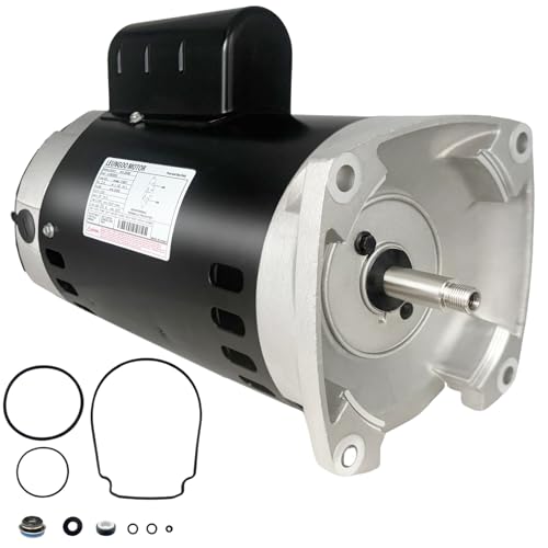 B855 2HP Pool Pump Motor Replaces Century/AO Smith Regal Beloit B2855 Swimming Pool Pump Motors 230V 10A 3450RPM 1.5KW 56Y Frame 1.1 SF Include Replace Parts Single Phase Square Flange Leungoo