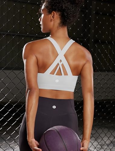 Image of RUNNING GIRL Sports Bras for Women,Padded Strappy Sports Bras Criss-Cross Back Medium Support Sports Bras with Removable Cups