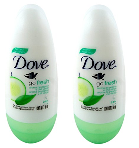 Dove Go Fresh Cucumber & Green Tea Scent Anti-perspirant Deodorant Roll-on 50ml (1.7 Fluid Ounce). (Pack of 2)