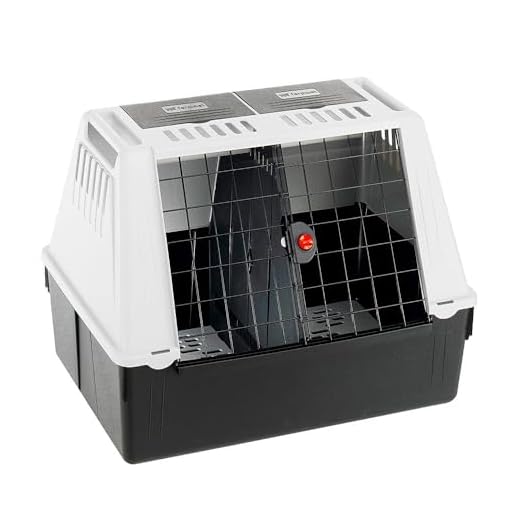 Ferplast Trasportino Cani per Automobile Atlas Car 80, Box per Trasporto Animali, Griglie per L'Aerazione, Vani Porta Oggetti, Tappeto Drenante Incluso, Senza divisore, 82 X 51 X H 61 cm Grigio