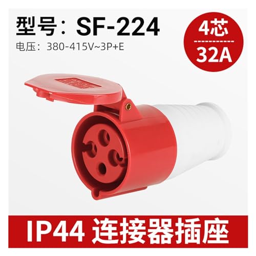 Conector Industrial de Aviación 32A SF 224 4 Núcleos miniatura 2