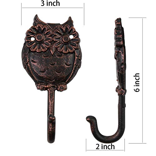 Coat Hook Hat Hook Vintage Wrought Iron Wall Mounted Screws Included Wall Hook (Owl) #TOP1