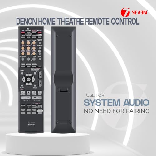 Image of 7SEVEN Compatible for Denon Home Theatre Amplifier Sound System Remote Control of RC-1120 and Replacement Remote for AVR-590 AVR-1610 DHT590BA AVR-1610 DHT590BA AVR-1610B Model