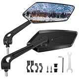 Pair Of Bike Mirrors, Bike Mirrors For Handlebars, 360-Degree Rotating Rear View Glass Lens, Safe Riding Mirrors, Scratch-Resistant Glass Lens, Universal Fitting Accessories