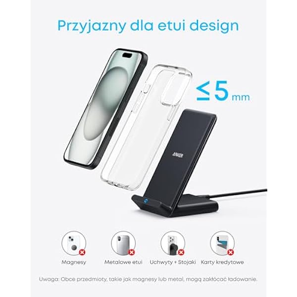 Беспроводное зарядное устройство Anker PowerWave 10 Вт сертифицировано по стандарту Qi совместимо с iPhone XR XS X 8 технология быстрой зарядки для телефонов Samsung S9 S8 и т. д. адаптер питания не входит в комплект поставки