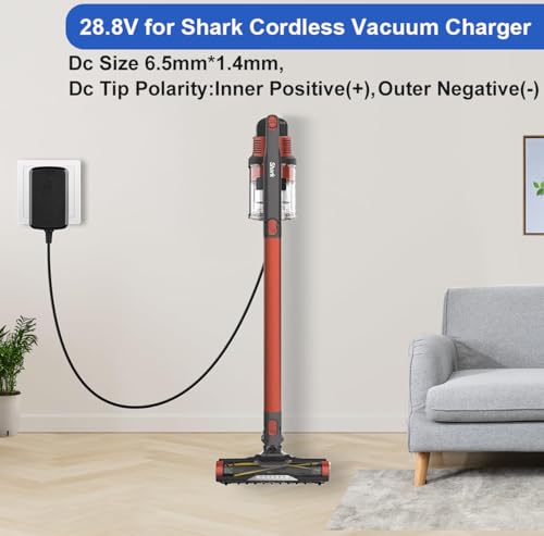 Image of 28.8V Charger Replacement for Shark Vertex DK33-288080H-U, Compatible with IZ662H IZ682H IZ462H IZ440H IZ441HBRN IZ482H IZ483H Cordless Vacuum Cleaner, AC DC Power Adapter 6FT