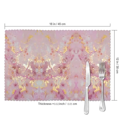 Sets de table de Noël marbre rose table salle à manger lot de 6 - 6