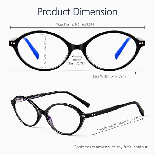 Image of Blue Light Blocking Glasses for Women Men, Square Thick Frame Anti Eyestrain & UV Glare JF6218
