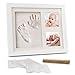 Samione Marco de Fotos para Bebé, DIY Bebé Recién Nacido Handprint y Marco de Huella para Niño y Niña - Regalos originales y únicos para la fiesta de bienvenida del bebé con recuerdos memorables