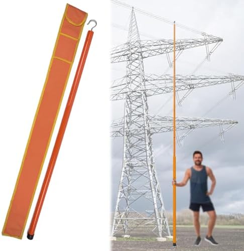 Epoxy Resin Insulated Measuring Rod Stick -Perfect for Electrical Work, Durable and Compact,Orange,6m(19.7ft) 5 Sections