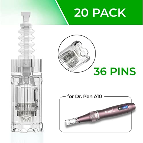 Dr. Pen Ultima A10 Replacement Cartridges - (20 Pack) - 36 Pins (0.25mm) Bayonet Slot - Disposable Replacement Parts