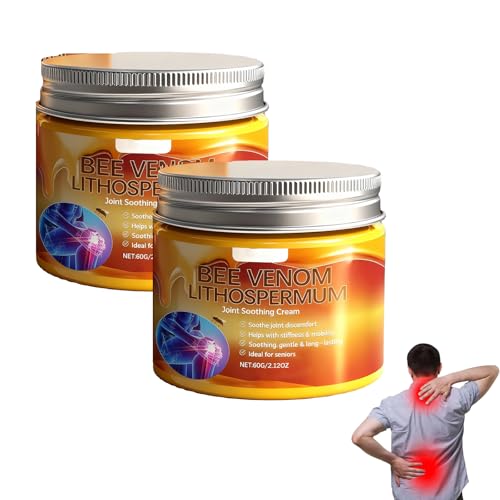 Raindew 𝐁𝐞𝐞 𝐕𝐞𝐧𝐨𝐦 Lithospermum Pain-Relief Bone Healing Cream, Professional 𝐁𝐞𝐞 𝐕𝐞𝐧𝐨𝐦 Cream for Muscle and Joint Recovery, For Back, Neck, Hands, Knee (2PCS)
