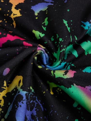 Milumia Girl's Splash Ink Print Tee Crewneck Short Sleeve Trendy Crop Tops Tshirt3