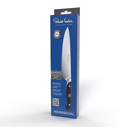 Robert Welch Professional Chef's Knife 20cm. Crafted from German 1.4116 Stainless Steel. Ideal for Preparing Meat, Hard Vegetables, Herbs, Nuts, Salads and for Crushing Garlic. - Image 4