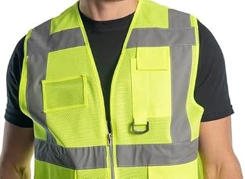 Fileli Cepli Reflektörlü İkaz Yeleği - Mühendis (XL beden) - Sarı