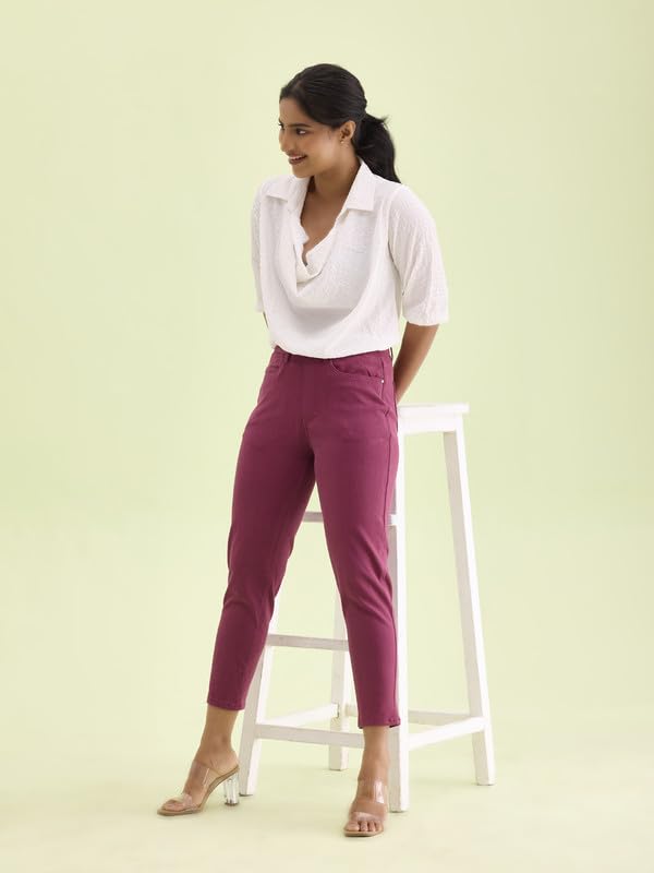 Image of GO COLORS Soft Cotton Blend Printed Jeggings Ankle Length for Women| Breathable, Mid Rise