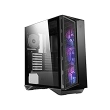 MSI MPG GUNGNIR 110M Mid Tower Gaming PC Case (Black, 3 x 120mm Auto-RGB Fans, USB 3.2 Gen2 Type-C, Tempered Glass Panel, Magnetic Dust Filter, Mystic Light RGB, ATX, m-ATX, Mini-ITX)