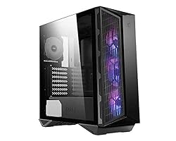 MSI MPG GUNGNIR 110M Mid-Tower ATX Gehäuse (2x USB 3.1 Anschluss, 4x 120mm A-RGB Fan im Lieferumfang, schwarz, RGB)
