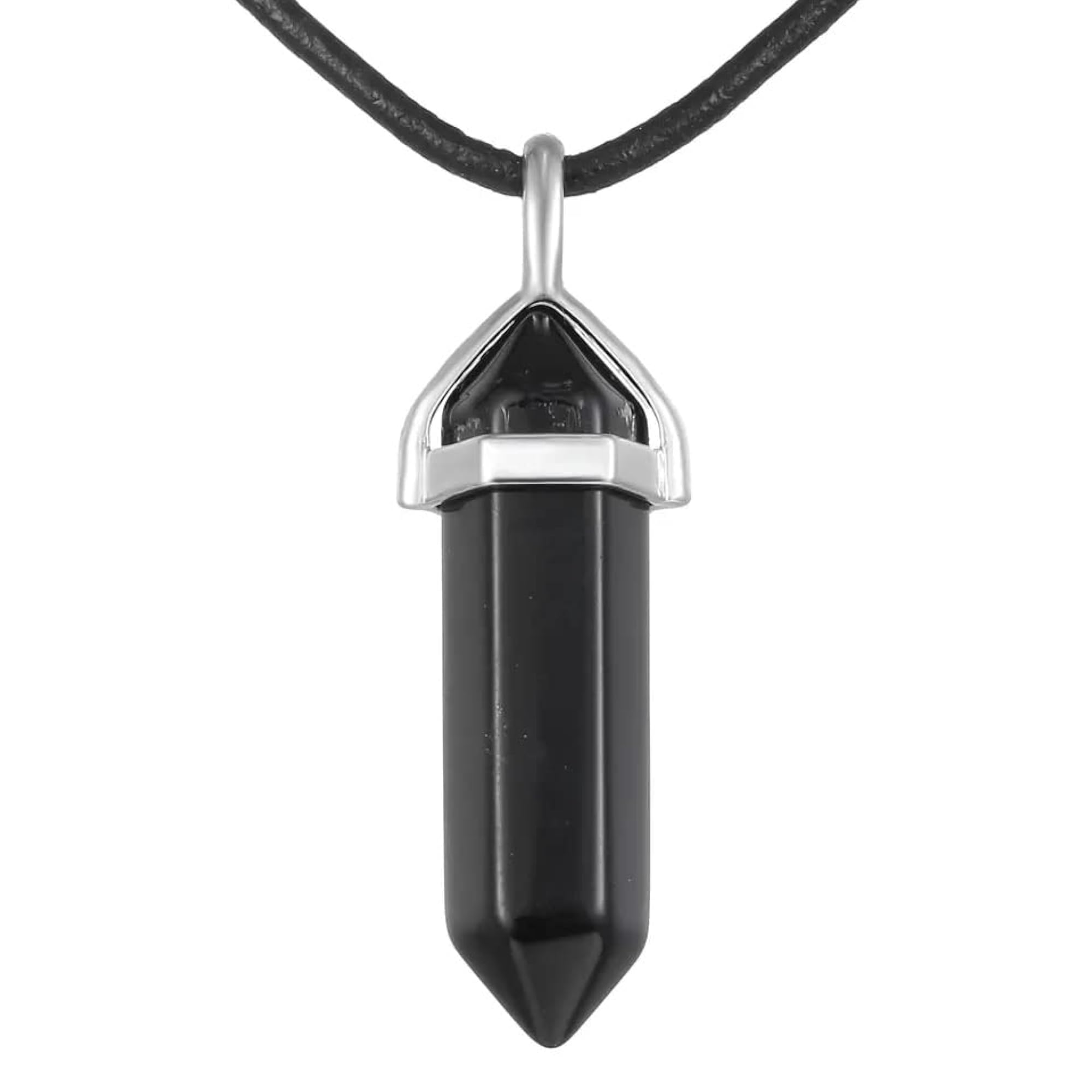 Unisex Hexagonal 6 Faces Healing Crystal Pendant Necklace
