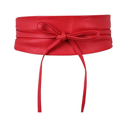 KRISP 14987-RED-OS, Cinturón Mujer Ancho Corsé Atado Cordón, Rojo (14987), talla única