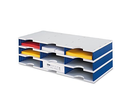 styrodoc Sortierstation trio mit 9 Fächern/268030338 723x331x223mm grau/blau