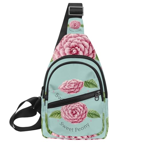 Sac de poitrine étanche homme à motif floral avec bandoulière