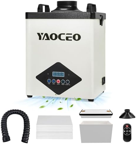 Solder Fume Extractor with LED Display, Suction 260m³/h & Powerful 105W, Smoke Absorber with 10 Fan Speeds, 3-Stage Filtration,13 Filters, Fume Extractor for Laser Engraving, Soldering, 3D/DTF Printer