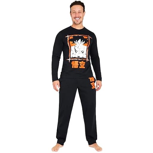 Dragon Ball Z Pijama Invierno Set para Hombre, Camiseta y Pantalones Largos (Negro, XXL) | Ya disponible en tu tienda friki favorita! En mundofriki.es!