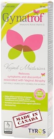 Gynatrof Natural Vaginal Moisturizer, Hyaluronic Acid and Vitamin E, Eliminates Vaginal Dryness, Fast Acting, Hormone Free and Fragrance Free, 50 ml
