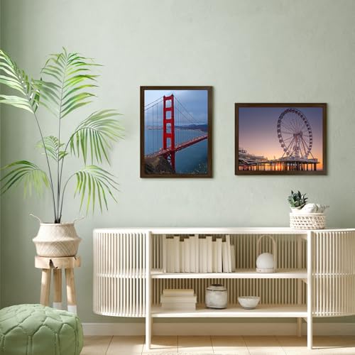 Image of BESCRCL 12x16 Picture Frame Wall Hanging Poster Frames, Brown, 1 Pack