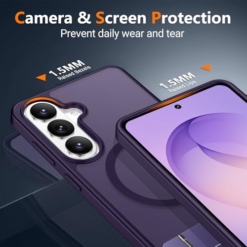 Image of SPIDERCASE Magnetic for Samsung Galaxy S26 Case, [3 Stand Ways][ Military Grade Drop Protection] with Invisible Stand Shockproof Slim Case for Samsung Galaxy S26 6.3 inch, Purple