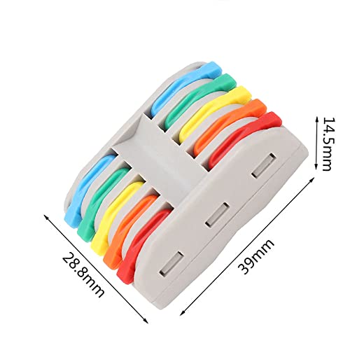 Image of Splicing Wire connectore - Electrical Wire Connectors - 5 to 5 Circuit Inline Splices - Fast Connection Terminal (4pcs, 5 to 5 Inline, Multi)