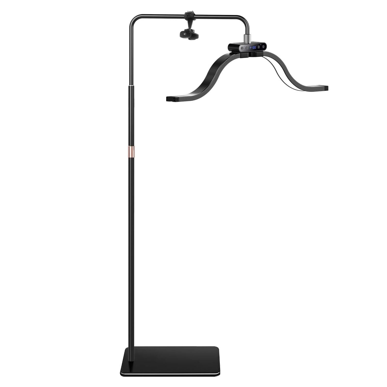 yAyusi Lampada per Ciglia da Terra a Nuvole con Supporto Telefono, Pieghevole Retrattile Lampada per Extension Ciglia, Luce ad Anello di Bellezza a LED Dimmerabile per Cura della Pelle/Tatuaggi (Nero)