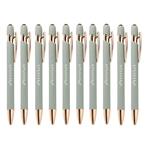 FORYOU24 - Kugelschreiber mit Gravur, Rosegold | 10er Pack Farbe - Mint - Personalisierte Stifte Hochwertig Kullis mit Wunschtext & Logo, Auswechselbare Mine | 1MM Strichstärke FORYOU24 - Kugelschreiber mit Gravur, Rosegold | 10er Pack Farbe - Mint - Personalisierte Stifte Hochwertig Kullis mit Wunschtext & Logo, Auswechselbare Mine | 1MM Strichstärke