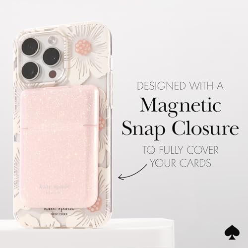 kate spade new york Magnetic Flip Wallet/Card Holder for Phone, That Sparkle Pink3