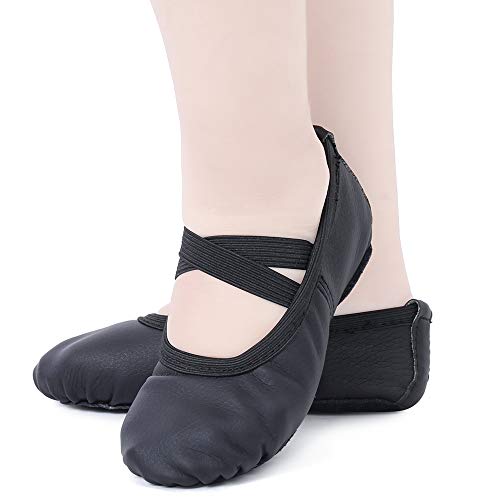 Balletschoenen van leer, balletschoenen, dansschoenen, gymnastiekschoen met gedeelde leren zool, voor kinderen en dames - Image 3