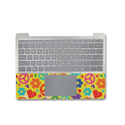Image of MightySkins Carbon Fiber Skin Compatible with Microsoft Surface Laptop Go 3 (2023) Full Wrap Kit - Peace Cloth | Protective, Durable Textured Carbon Fiber Finish | Made in The USA