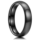 King Will 5mm Black Dome Titanium Ring Matte Finish Wedding Band Comfort Fit 8.5