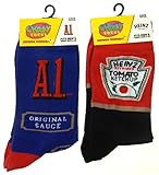 Heinz Tomato Ketchup & A1 Original Steak Sauce Crazy Socks Bundle 2 Pairs