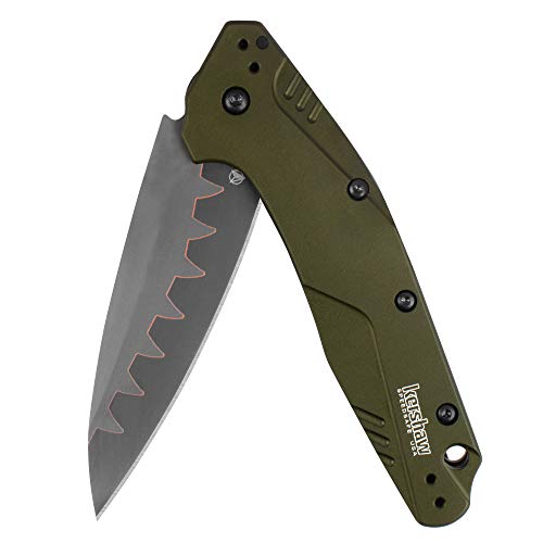 Kershaw Dividend Pocketknife, Olive, 3" CPM D2 and Bohler N690 Composite Drop PointBlade, Assisted Flipper Opening #1