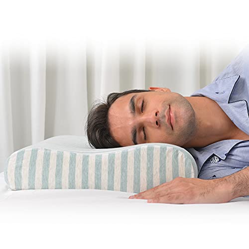 Mpmedo Side Sleeper Pillow for Shoulder Pain,Memory Foam Contour Cervial Side Sleeping Pillow,Provide More Neck Support Than Down Pillow for Pain Relief Sleeping