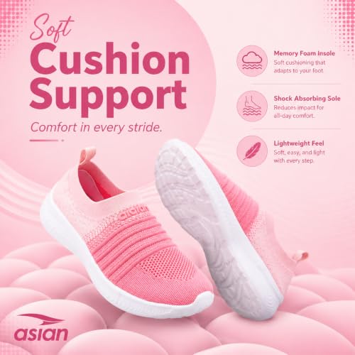 Image of ASIAN Breeze-05 Women's Walking Shoes | Stylish, Lightweight, Breathable Slip-Ons with Cushioned Comfort | Ideal Travel