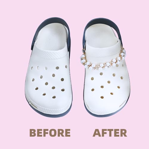 Image of Bling Shoe Chains For Adults Women Men Teens Girls Boys, Rhinestone Chain Shoe Charms For Clog Sandals,Shoe Decoration Accessories For Birthday Gifts Party Favors