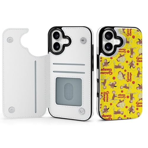 手帳型 おさるのジョージ 対応 iPhone 17 ケース カード収納 スマホケース 財布型 携帯ケース 軽量 全面保護 スタンド機能 おしゃれ お祝いギフト