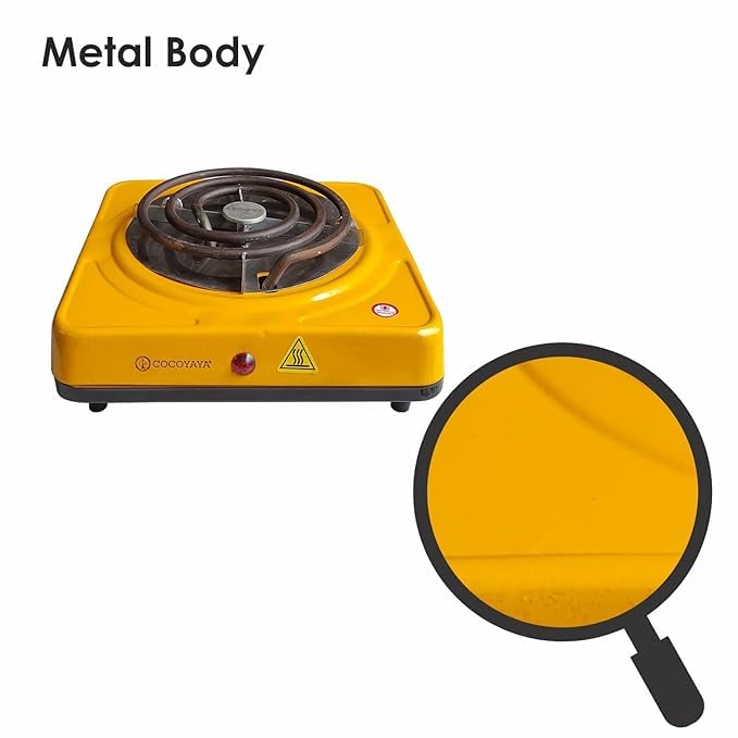 Image of COCOYAYA 1000 (Watt) Coil Electric Stove /Open Coil Stove /Hot plaate All Hookah Yellow