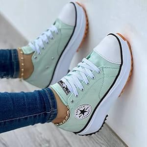 Hwcpadkj 2022 NIEUWE Canvas Schoenen Vrouwen Sport, Fash Vrouwen Sneakers Casual Dames Trainers Platform Schoenen Mode Wandelschoenen Voor Wandelen/Outdoor/Travelblac